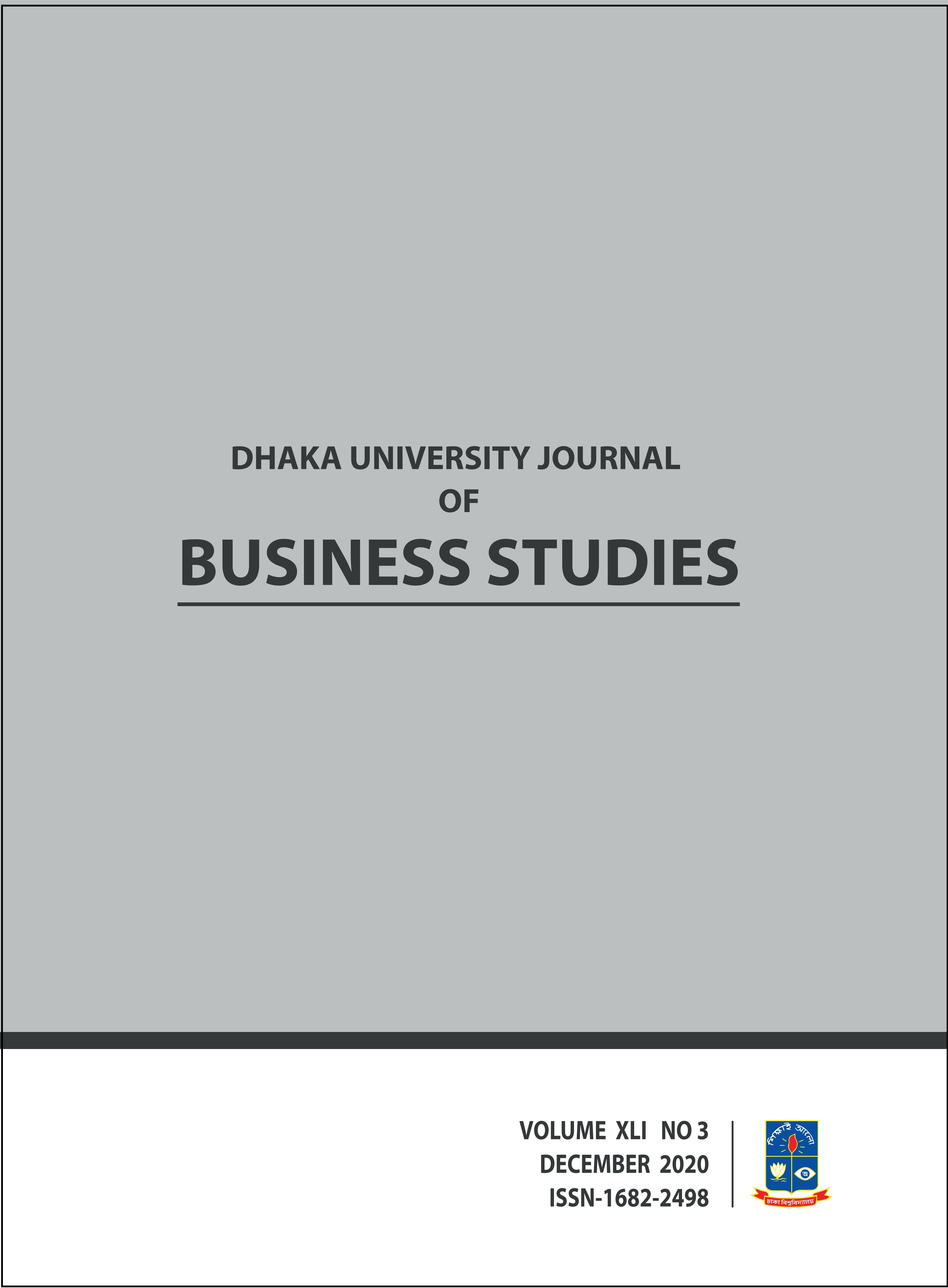 					View Vol. 42 No. 2 (2021): Vol. XLII No. 2 (2021): Dhaka University Journal of Business Studies
				