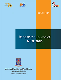 					View Vol. 34 No. 1 (2021): Title: Vol. 34, No.1 (2021): Bangladesh Journal of Nutrition
				